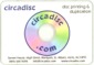 Inkjet printed sample Business Card CD - 'circadisc'